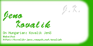 jeno kovalik business card